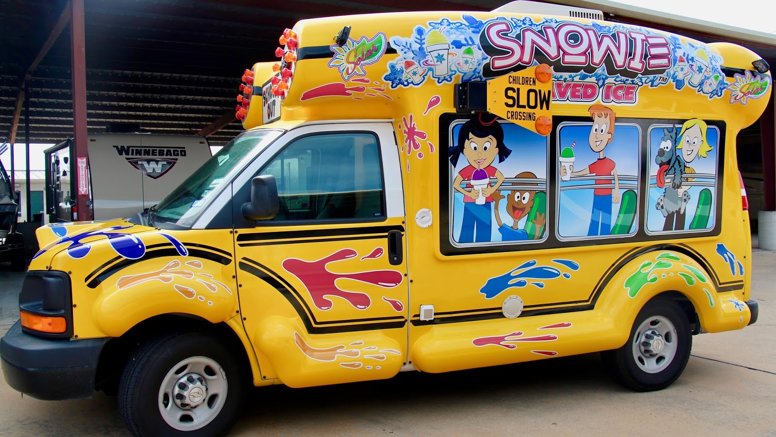 Inside Snowie Shaved Ice( Snow Cone Truck)